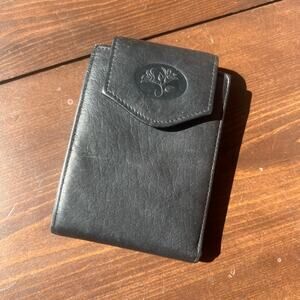 Vintage 90s Buxton Womens Black Leather Bifold Wallet Snap Closure Card Holders